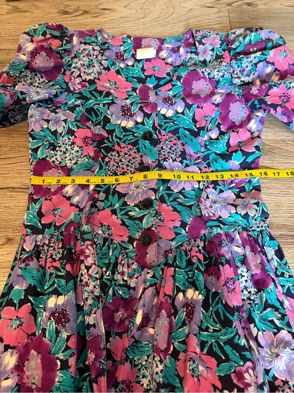 Vintage Style My Way Floral Dress 80’s 90’s Saved by the Bell SMW Puff Sleeve - Picture 7 of 8